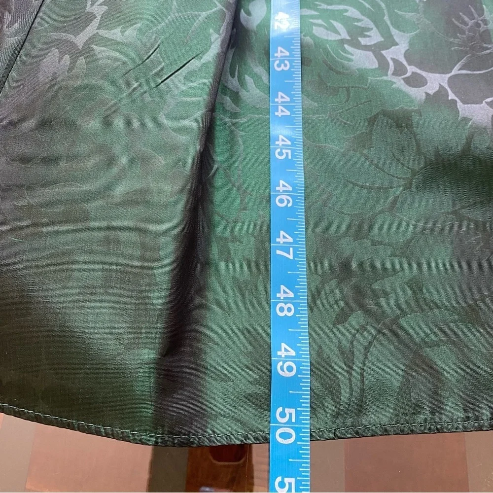 Vintage Laura Ashley Green Velvet Floral Taffeta Midi Dress Gown 8 - Picture 15 of 16